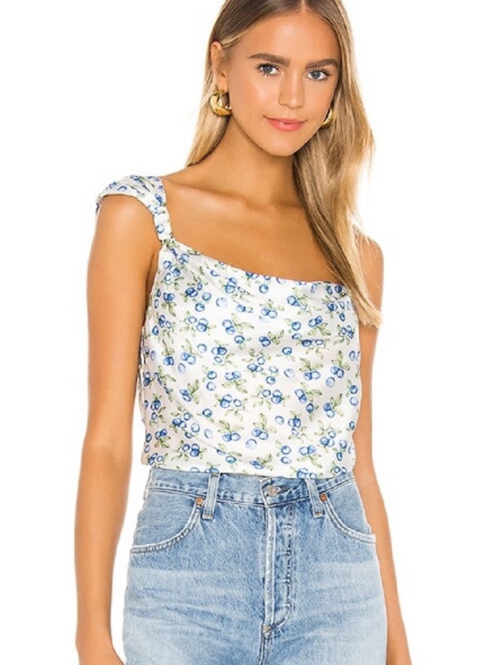 Song of Style x Revolve Lana Top In Blueberry Tart Print New Size XS